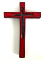 Bayer brutalist rood keramiek kruis keramische kruisbeeld, Antiquités & Art, Enlèvement ou Envoi