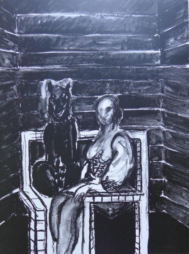 YVAN THEYS / DE ZWARTE PANTER / ZW-W ZEEFDRUK / 63x44cm SIG, Antiek en Kunst, Kunst | Litho's en Zeefdrukken, Ophalen of Verzenden
