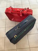 1 valise en cuir et/ou 1 en tissu ;  TB état, Ophalen, Gebruikt, Leer, Wieltjes