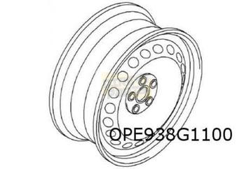 Opel Vivaro A (6/01-10/14) velg Staal (6J x 16'') Bleekgrijs beschikbaar voor biedingen