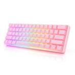 HK GK61 Mechanical Gaming White Keyboard Yellow Switches, Computers en Software, Bedraad, Gaming toetsenbord, HKGaming, Zo goed als nieuw