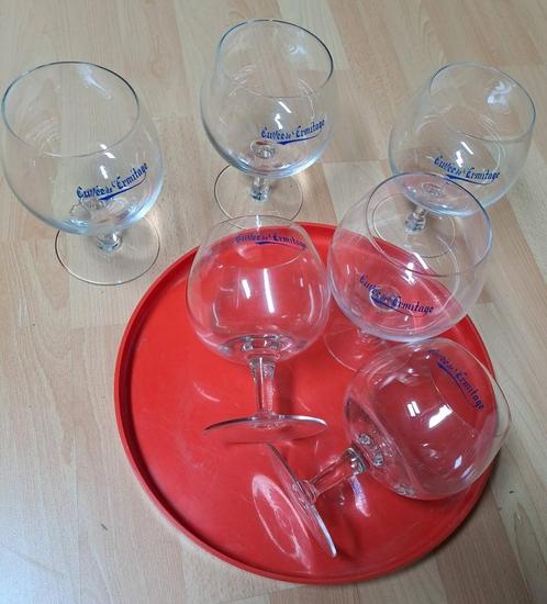6 anciens verres ballon + plateau, Collections, Verres & Petits Verres, Comme neuf, Enlèvement ou Envoi