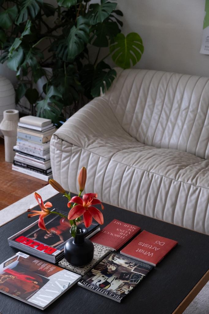 Ligne Roset - Sandra Sofa - 3-zits leer - Annie Hiéronimus, Huis en Inrichting, Zetels | Zetels, Gebruikt, Rechte bank, Driepersoons