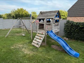 Wickey Speelhuisje met glijbaan, schommel en ladder beschikbaar voor biedingen