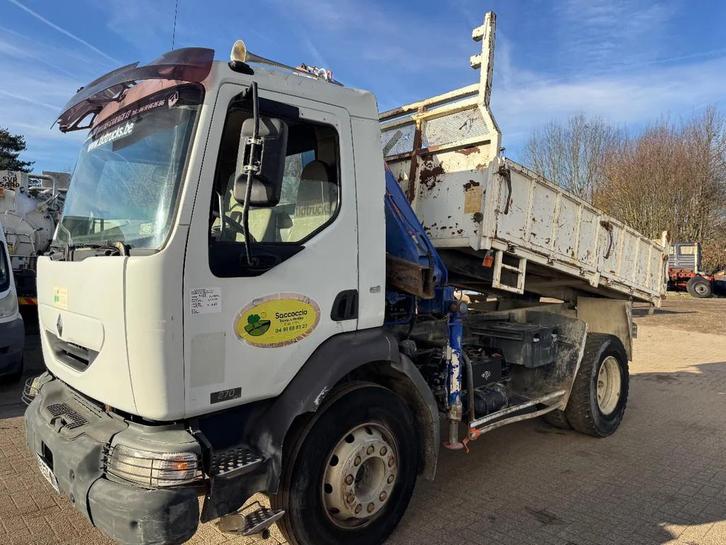 Renault Midlum 270 *TIPPER+FASSI CRANE-FRENCH TRUCK*, Auto's, Vrachtwagens, Bedrijf, Te koop, Airconditioning, Renault, Diesel