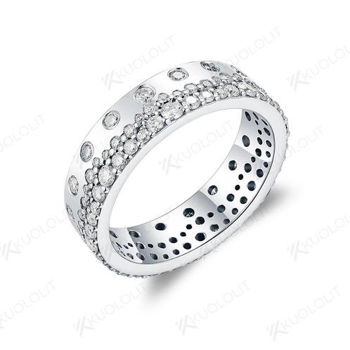 Splinternieuwe ring met moissanite, Handtassen en Accessoires, Ringen, Nieuw, Wit, Zilver, Ophalen of Verzenden