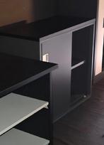 Mewaf metalen bureaukast met zwart fineer houten blad, Huis en Inrichting, Kasten | Roldeurkasten en Archiefkasten, Ophalen, Gebruikt