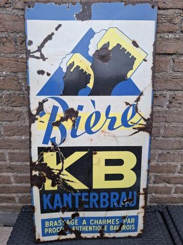 Emaillebord Kanterbrau bier / Bière KB beschikbaar voor biedingen