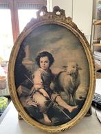 De Goede Herder (Murillo) reproductie Vergulde kader., Antiek en Kunst, Verzenden