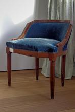 Charmant fauteuil art déco - recouvert de velours bleu, Antiquités & Art, Enlèvement