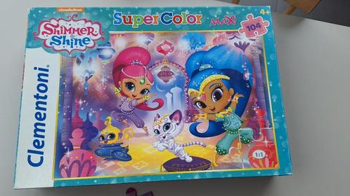 2xKinderpuzzel 4+, 104st, Shimmer&Shine en Disney Fairies, Kinderen en Baby's, Speelgoed | Kinderpuzzels, Gebruikt, 4 tot 6 jaar