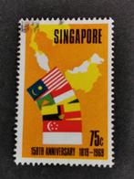 Singapore 1969 - landkaart en vlaggen, Ophalen of Verzenden, Gestempeld, Zuidoost-Azië