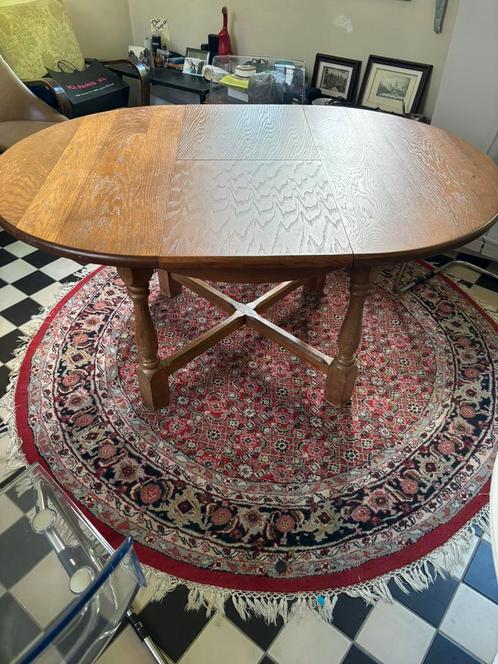 Ronde tafel - massief eikenhout, Huis en Inrichting, Tafels | Eettafels, Ophalen