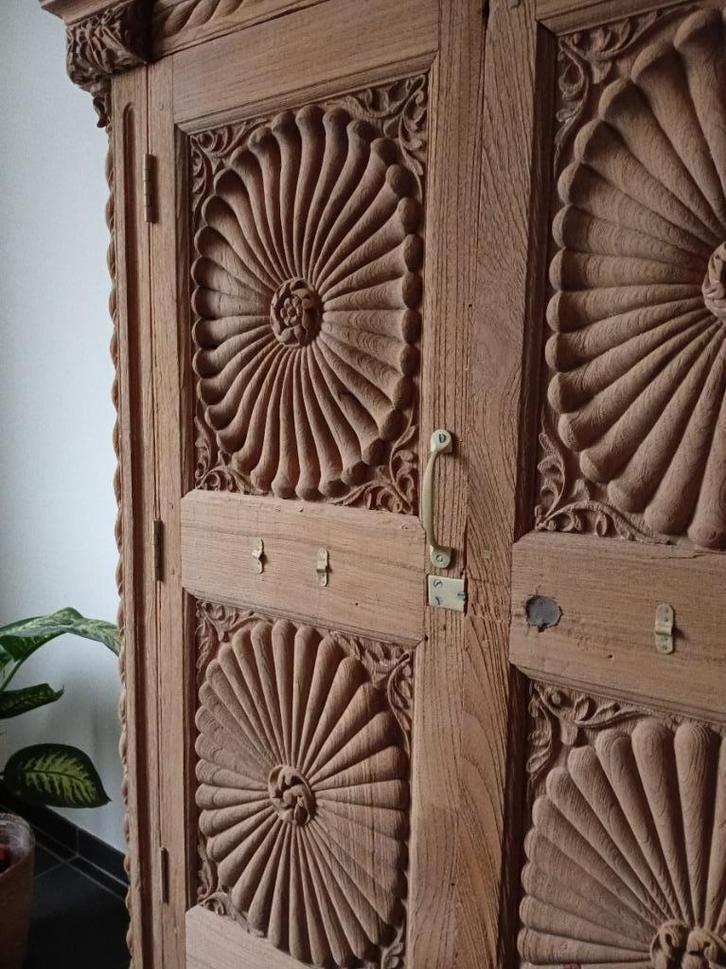 Gezandstraalde houten kast, Huis en Inrichting, Kasten | Kleerkasten, Nieuw, Met deur(en), Met klep(pen), Met plank(en), Overige houtsoorten