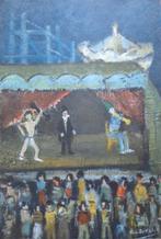 HUBERT DE VRIES / CIRCUSSCENE / KLEURLITHO / 56x38cm / SIG, Antiek en Kunst, Ophalen of Verzenden