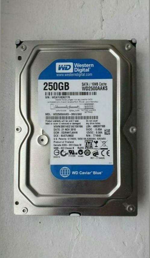 250.GB Western Digital (WD), Computers en Software, Harde schijven, Zo goed als nieuw, Desktop, Intern, HDD, SATA, Ophalen