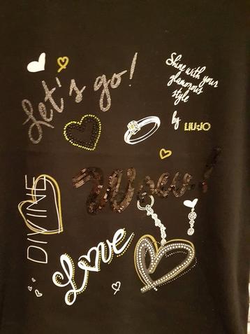 NIEUW Liu Jo zwarte t-shirt met strass opschrift maat S beschikbaar voor biedingen