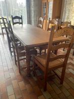 massief eikenhouten tafel en 6 stoelen, Ophalen