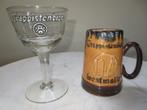 Vintage emaille glas trappistenbier + beker zie foto's, Ophalen of Verzenden