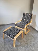 Ikea Poäng fauteuil met voetenbankje, Huis en Inrichting, Ophalen, Gebruikt