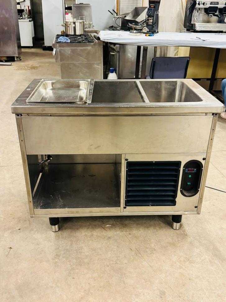 RVS Koelwerkbank met 3 GN-Bakken – Zeer Goede Staat, Articles professionnels, Horeca | Autre, Enlèvement ou Envoi