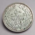 Libanon 50 piasters 1952 zilverkwaliteit, Postzegels en Munten, Munten | Europa | Niet-Euromunten, Ophalen of Verzenden