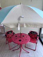Tuinset met grote parasol voor kindjes, Kunststof, Gebruikt, Tuinset, Eettafel