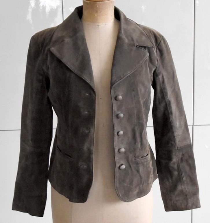 Suède jas Vila, Kleding | Dames, Jasjes, Kostuums en Pakken, Jasje, Maat 42/44 (L), Ophalen of Verzenden