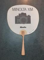 Rare ancien éventail publicitaire Minolta Made in Japan 70's, Minolta, Utilisé, Enlèvement ou Envoi