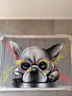 Kunst op doek franse bulldog, Antiek en Kunst, Ophalen