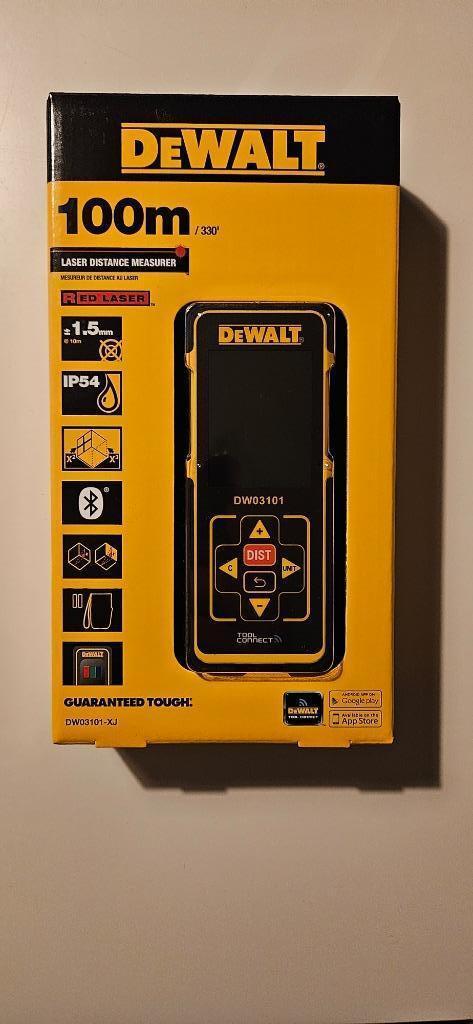 Dewalt digitale afstandsmeter Bluetooth 100m (nieuw), Doe-het-zelf en Bouw, Meetapparatuur, Nieuw, Afstand, Ophalen