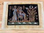 2 Dessin égyptien hathor  papyrus  signé, Comme neuf, Enlèvement