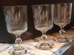 3 prachtige Franse kristallen glazen, Verzenden