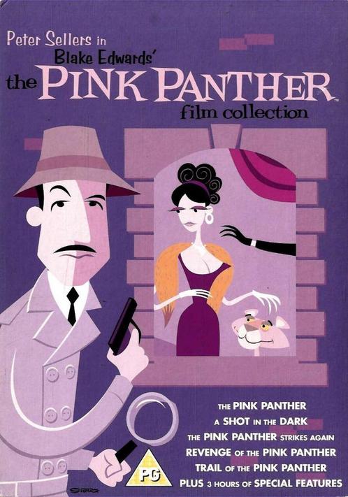 Vintage DVD 5 Films intégral PINK PANTHER FR+GB Subt. NL, Cd's en Dvd's, Dvd's | Komedie, Zo goed als nieuw, Actiekomedie, Boxset