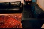 ✓ Set Salon GYFORM Banken 3z+2z DESIGN LUXE zwart dik leer, Ophalen, 150 tot 200 cm, Zo goed als nieuw, Rechte bank