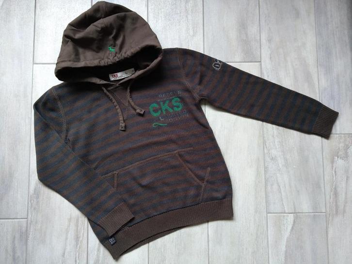 ★ M128 - Trui met kap CKS, Kinderen en Baby's, Kinderkleding | Maat 128, Zo goed als nieuw, Jongen, Trui of Vest, Ophalen of Verzenden