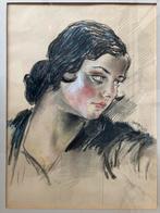 Pasteltekening Adrien Dupagne (1889-1980) Spaanse schone, Ophalen of Verzenden