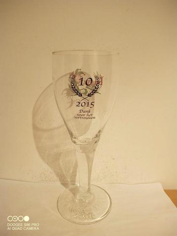 Oud bierglas Brugse Zot 10jaar 2015 Dank voor het vertrouwen, Verzamelen, Biermerken, Ophalen of Verzenden, Zo goed als nieuw