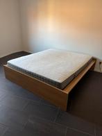 IKEA bedframe + matras + lattenbodems, Huis en Inrichting, Slaapkamer | Bedden, Ophalen, Gebruikt, Bruin, 210 cm