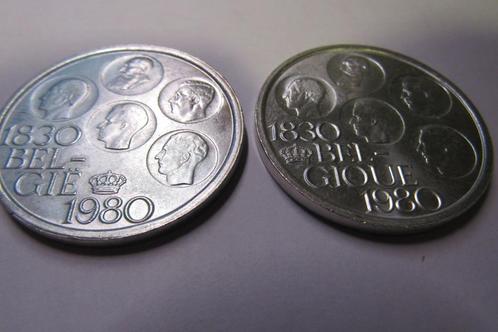 2 x 500 Fr België 1980 NL + F, Postzegels en Munten, Munten | België, Zilver, Ophalen of Verzenden