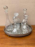 Karaffen 5 stuks met plateau verzilverd ., Antiek en Kunst, Ophalen