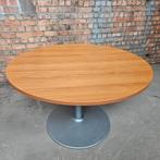 Ronde tafel in notenmelamine van 120 cm — kantoor of eetkame, Gebruikt, Rond, Ophalen of Verzenden, Vijf personen of meer