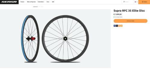 SUPRA RFC Elite disc 35 mm carbonwielen, Fietsen en Brommers, Fietsonderdelen, Zo goed als nieuw, Racefiets, Wiel, Ophalen