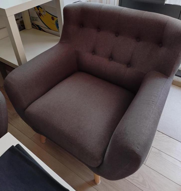 Set van 4 grijze eenpersoonszetels, Huis en Inrichting, Zetels | Zetels, Gebruikt, Rechte bank, Eenpersoons, Minder dan 150 cm