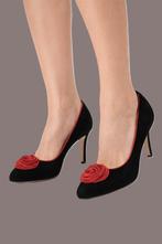 Escarpins Noë Design avec rose rouge taille 39, Enlèvement ou Envoi, Escarpins, Noe, Porté