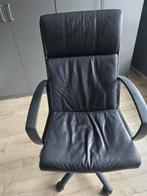 Fauteuil de bureau en cuir noir, Ophalen, Gebruikt, Zwart, Bureaustoel
