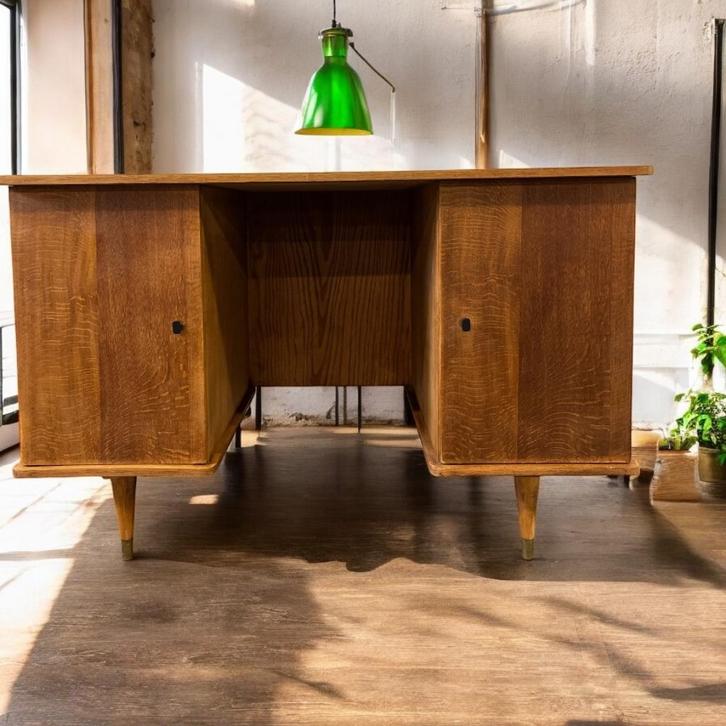 vintage houten bureau / desk, Huis en Inrichting, Bureaus, Bureau, Ophalen of Verzenden