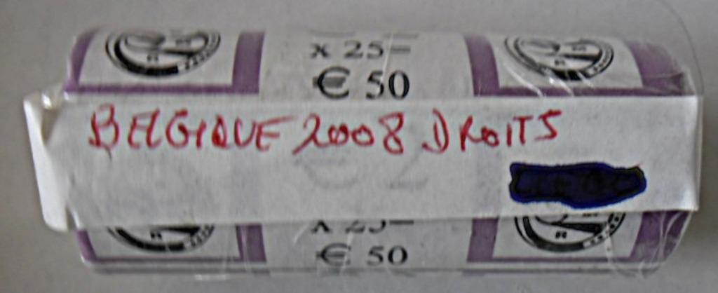 Rouleau officiel 25 X 2 euro commémorative Belgique 2008, Timbres & Monnaies, Monnaies | Europe | Monnaies euro, Monnaie en vrac