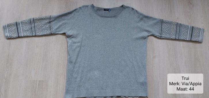 Trui dames: Via Appia maat 44 (NIEUWSTAAT), Kleding | Dames, Truien en Vesten, Nieuw, Maat 42/44 (L), Grijs, Ophalen of Verzenden