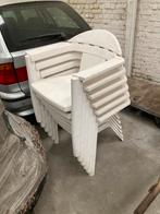 6 brede stoelen in kunststof, Tuin en Terras, Ophalen, Zo goed als nieuw, Kunststof